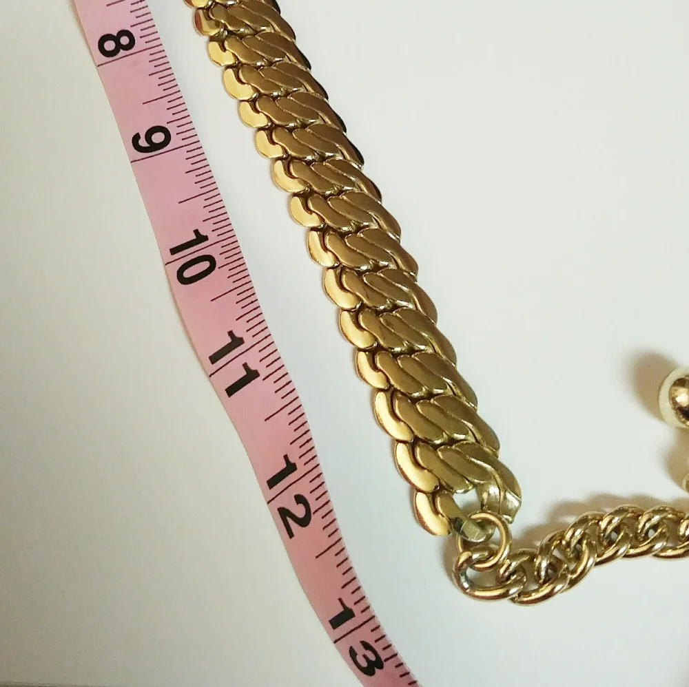 PRICE FIRM! Coro lite vintage 50s 60s thick gold chain necklace collar choker - Picture 6 of 6